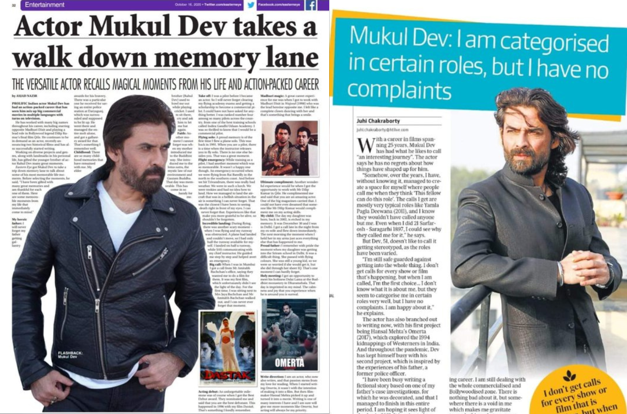Mukul Dev in news