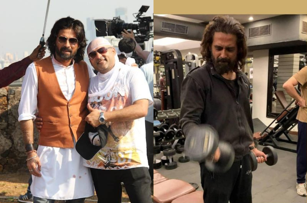 Mukul Dev on the sets of Jai Ho.